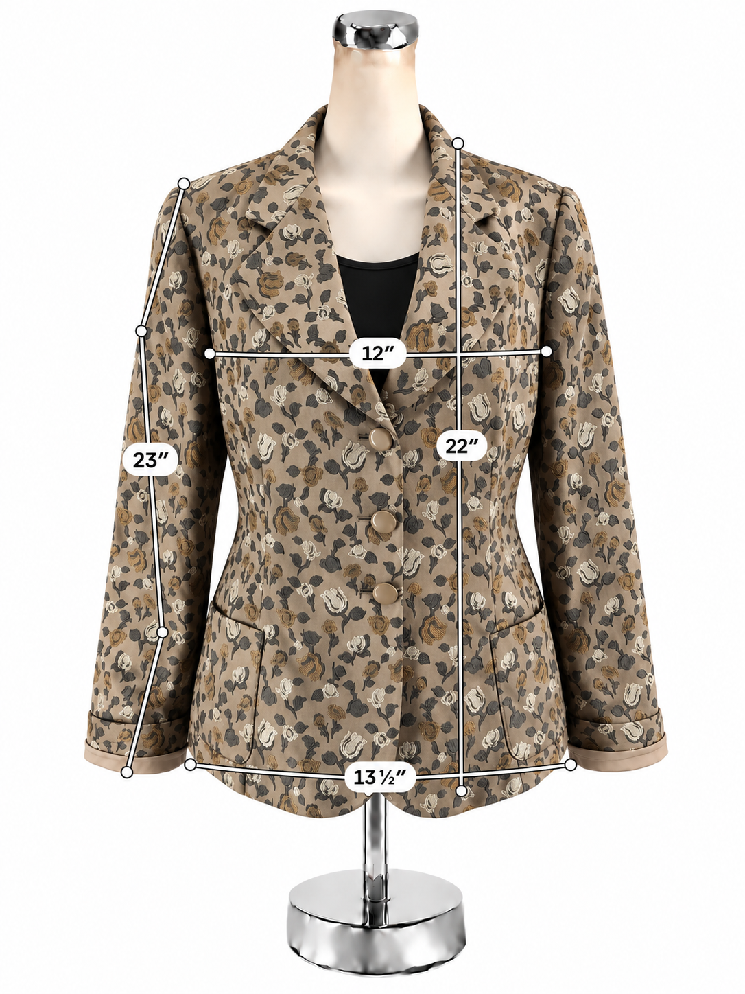 Armani Collezioni Vintage Metallic Floral Jacquard Blazer Made in Italy Size 16