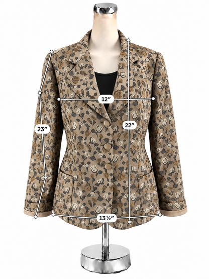 Armani Collezioni Vintage Metallic Floral Jacquard Blazer Made in Italy Size 16