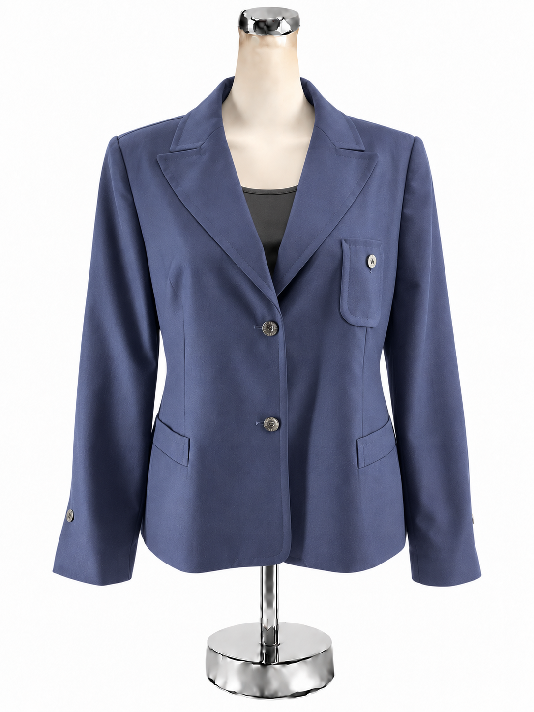 Louis Feraud Vintage Navy Blue Single Breasted Blazer Jacket Size 14