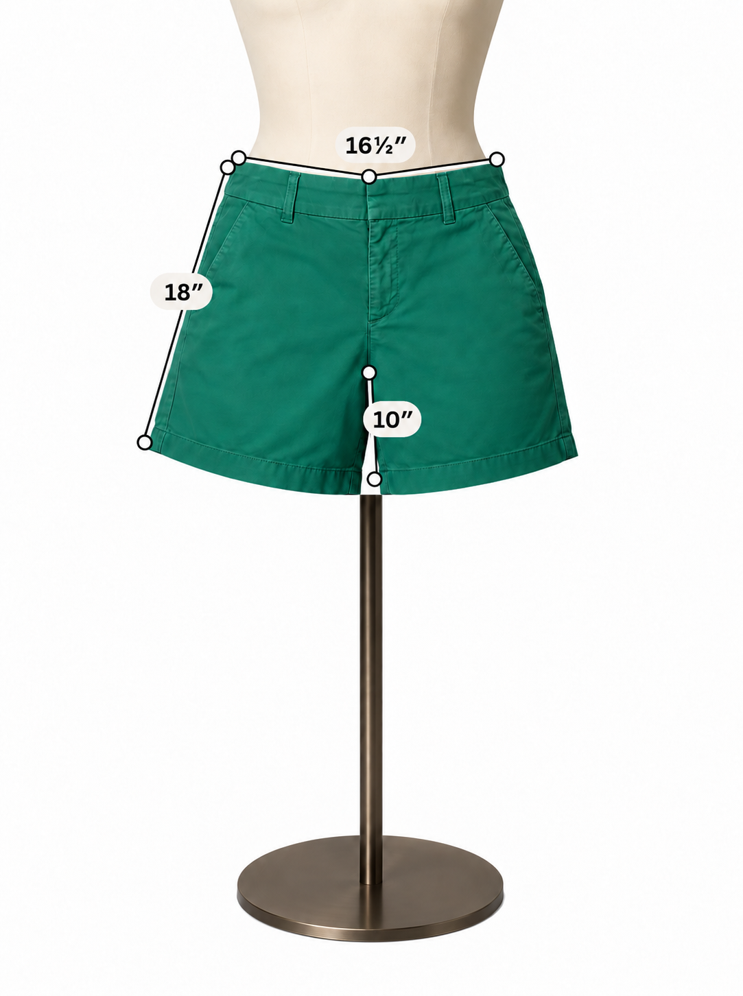J. Crew Stretch Chino Shorts Size 14 Emerald Green - ONLINE ONLY