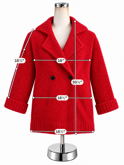 Ann Taylor Boucle Double Breasted Sweater Coatigan Red Size Medium