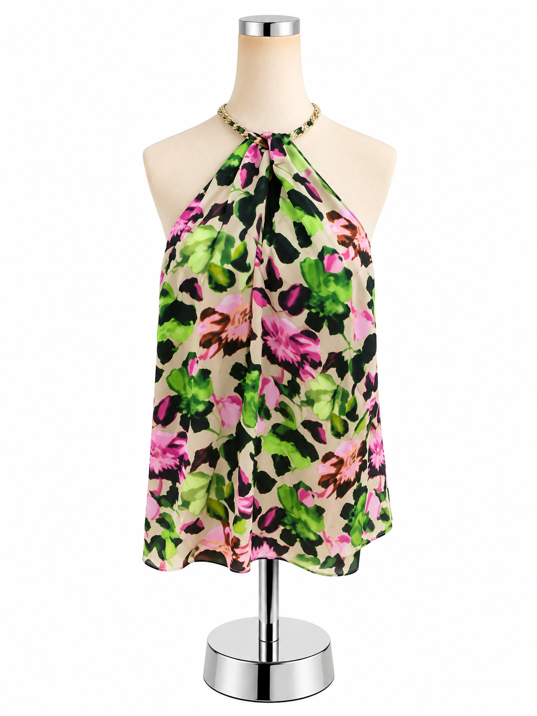 INC International Concepts Floral Chain Halter Top Size Large - ONLINE ONLY