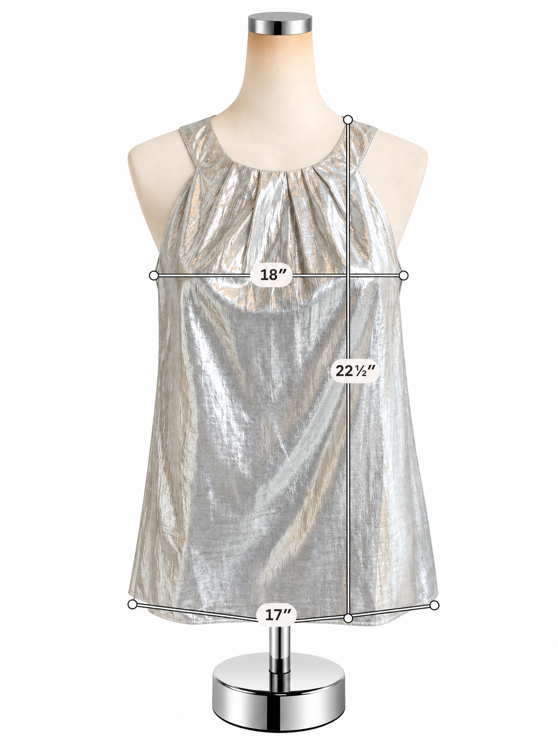 Talbots Metallic Halter Neck Shell Top Silver Size 6 - ONLINE ONLY