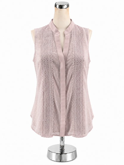 White House Black Market Lavender Swiss Dot Lace Trim Blouse Top Size 6 - ONLINE ONLY
