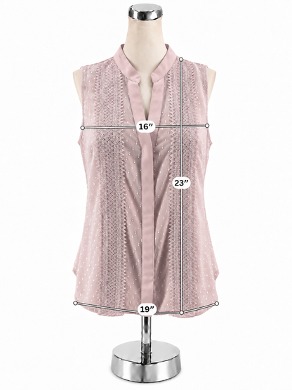 White House Black Market Lavender Swiss Dot Lace Trim Blouse Top Size 6 - ONLINE ONLY
