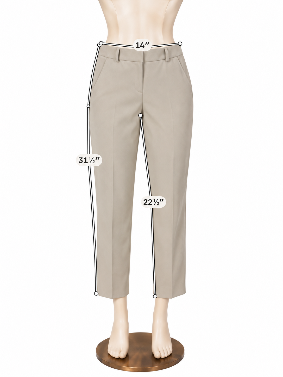 Talbots Hampshire Ankle Pant Size 12 Tan Stretch Career Trousers NWT - ONLINE ONLY