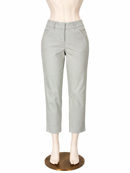 Eileen Fisher Organic Cotton Stretch Straight Leg Ankle Pants Gray Small - ONLINE ONLY