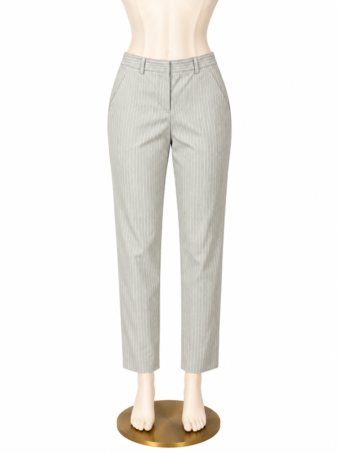 Alex Marie Pinstripe Linen Blend Ankle Pants | Size 4 - ONLINE ONLY