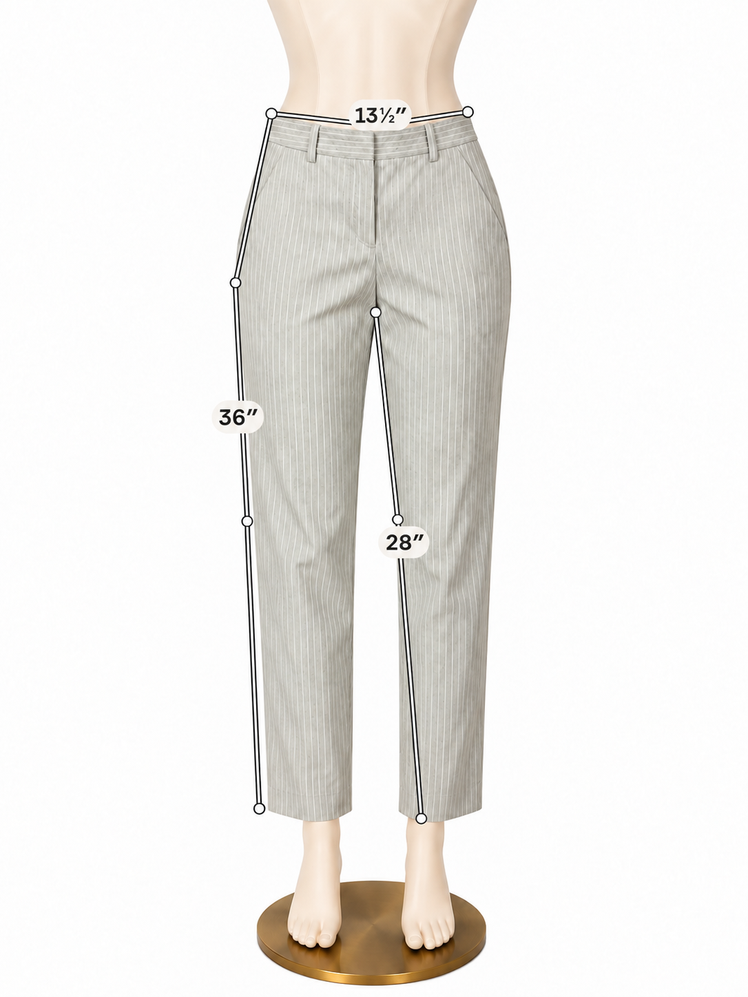 Alex Marie Pinstripe Linen Blend Ankle Pants | Size 4 - ONLINE ONLY
