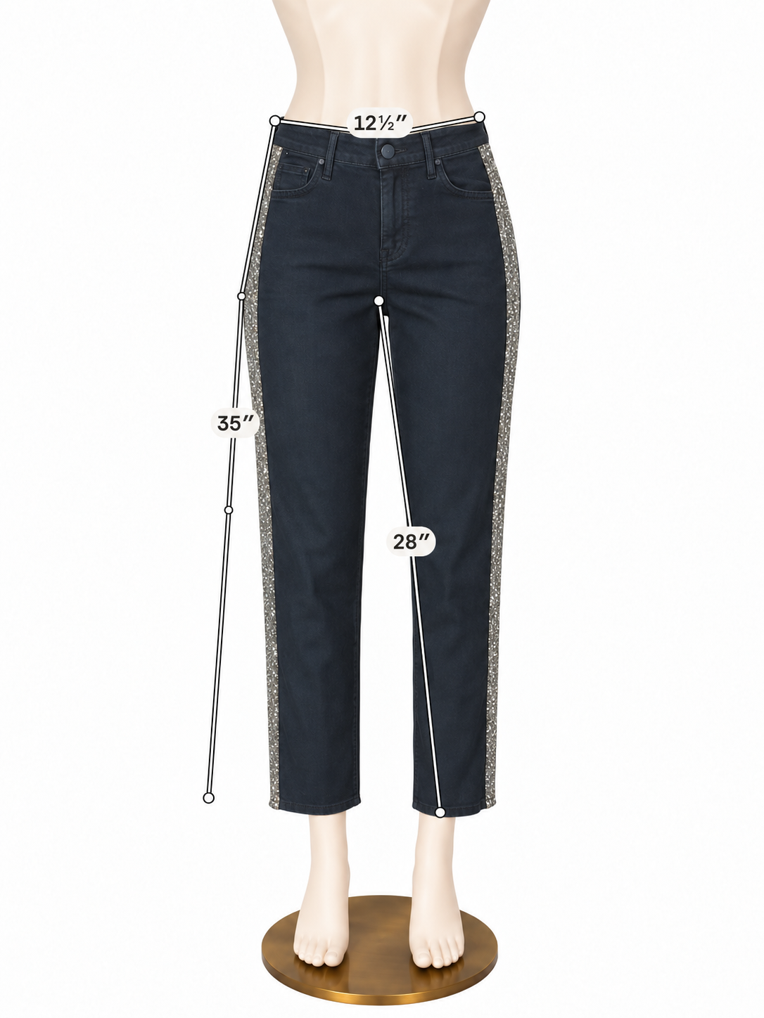 MOTHER The Looker Black Beaded Skinny Pants Size 4 - ONLINE ONLY