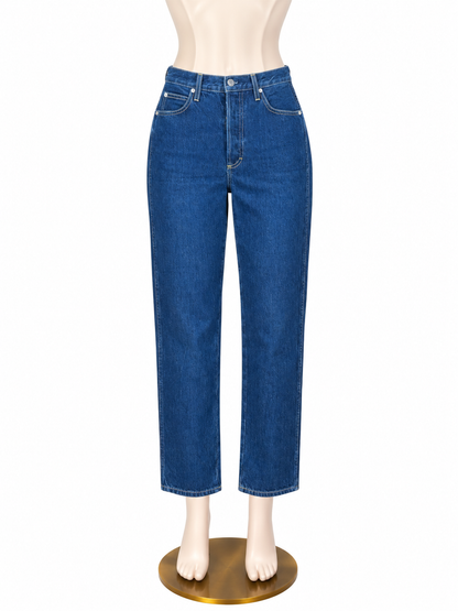 Amo Loverboy High Rise Straight Leg Crop Jeans Indie Blue Size 28 - ONLINE ONLY
