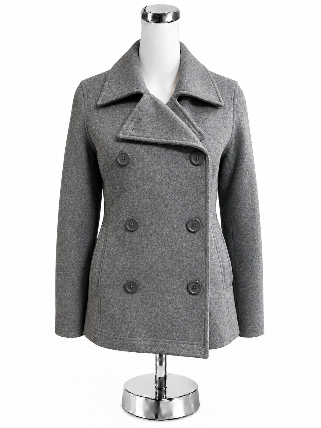 American Eagle Outfitters Gray Wool Blend Double Breasted Pea Coat | Size Small