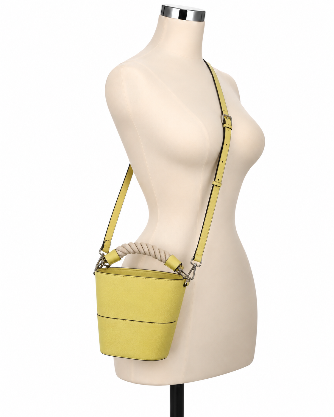 Sanctuary Just Chill Yellow Rope Handle Bucket Crossbody Bag