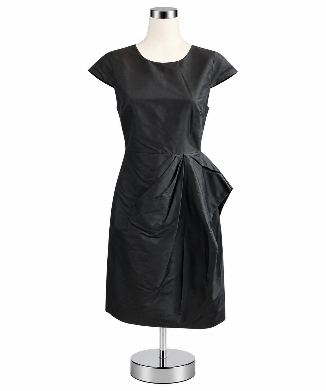 J.Crew Collection Silk Taffeta Side-Drape Sheath Dress Black Size 4 - ONLINE ONLY