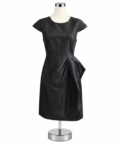 J.Crew Collection Silk Taffeta Side-Drape Sheath Dress Black Size 4 - ONLINE ONLY