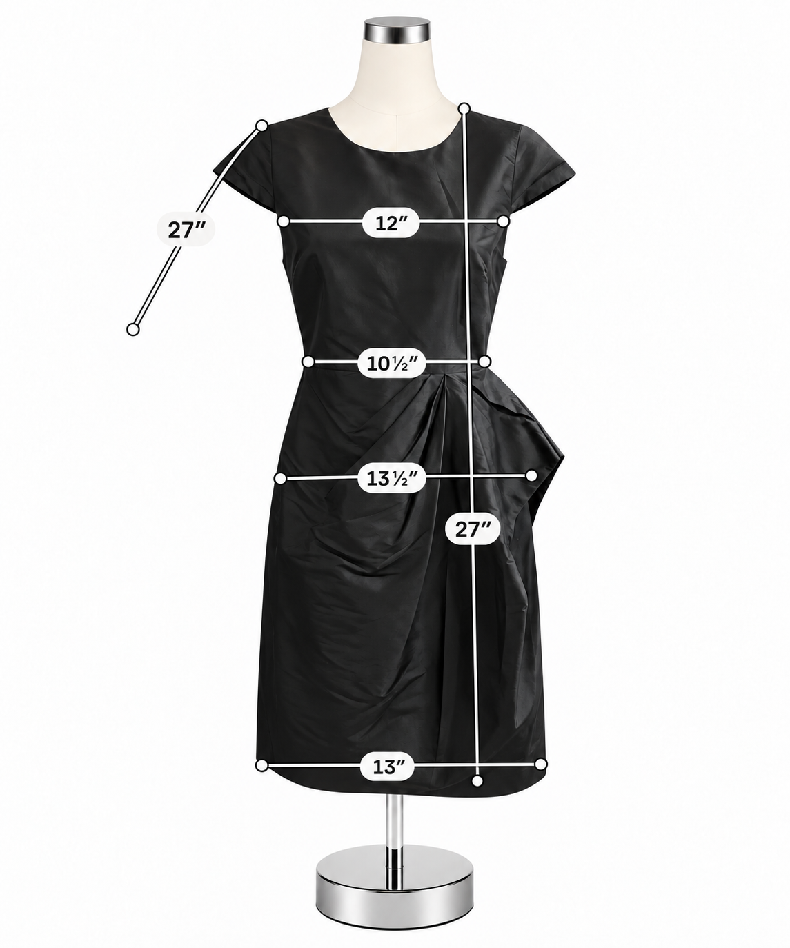 J.Crew Collection Silk Taffeta Side-Drape Sheath Dress Black Size 4 - ONLINE ONLY