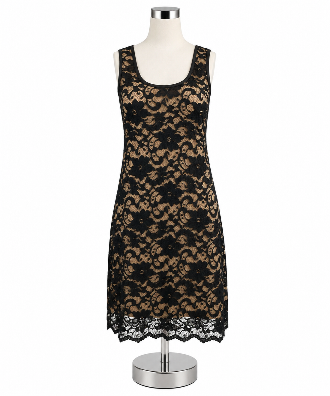 Karen Kane Kate Black &amp; Tan Floral Lace Sheath Dress NWT Size Small - ONLINE ONLY