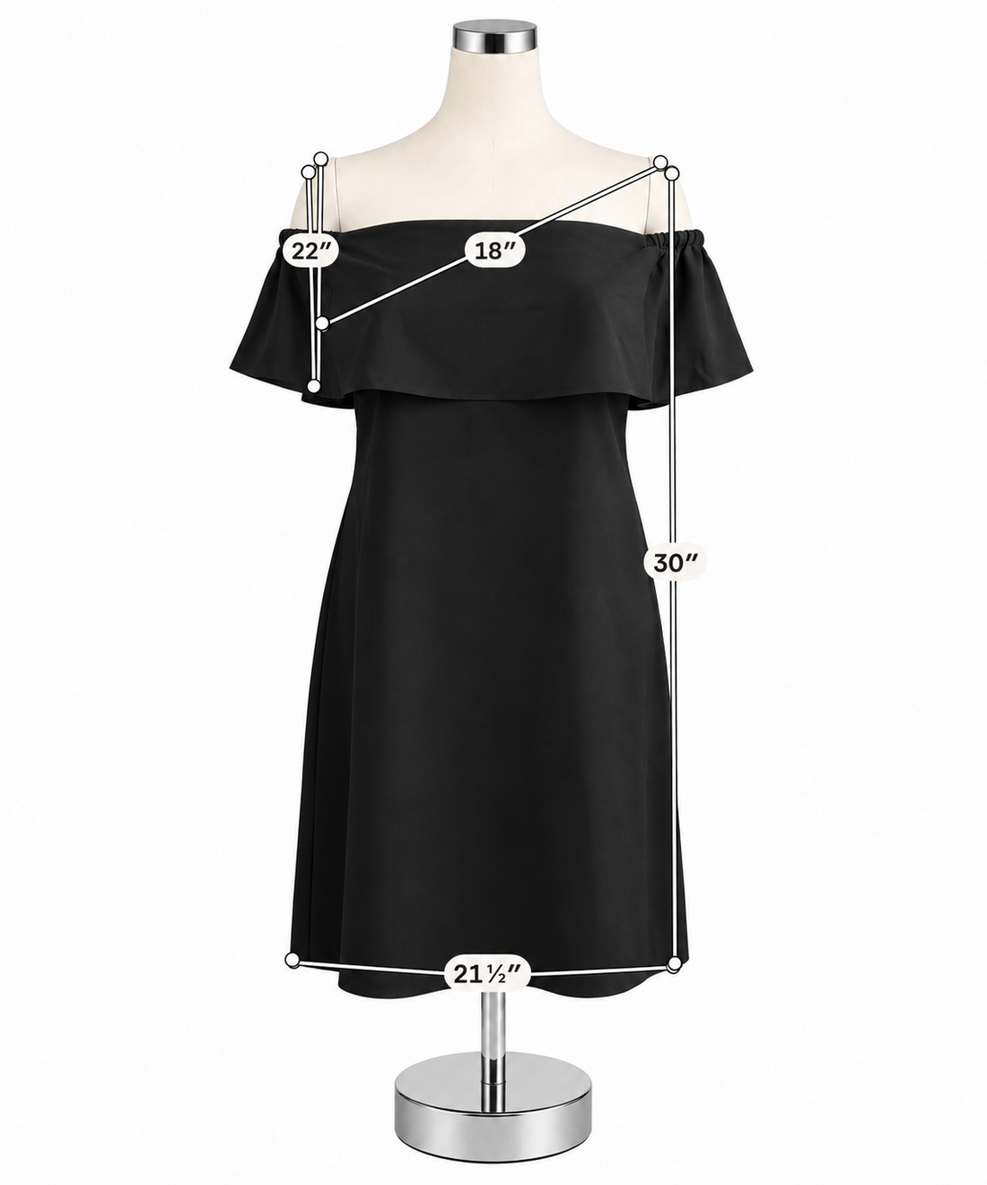 Charles Henry Off The Shoulder Ruffle Little Black Dress | Size Small | NWT - ONLINE ONLY