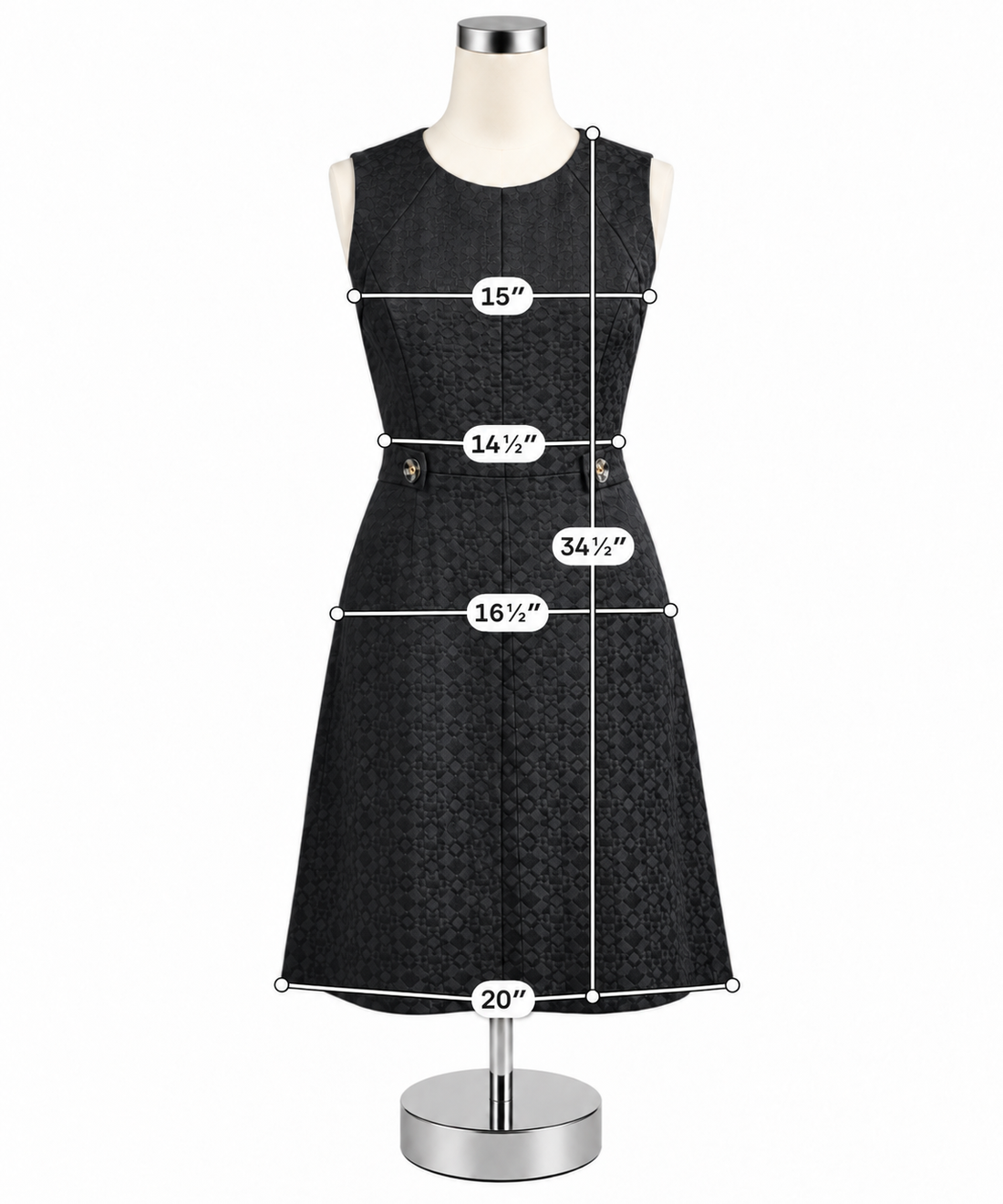 Shoshanna Geometric Jacquard Fit &amp; Flare Little Black Dress Size 8 - ONLINE ONLY