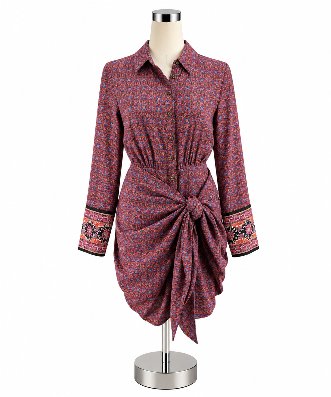 Free People Tell Tale Tunic Mini Dress XS Mosaic Print Boho