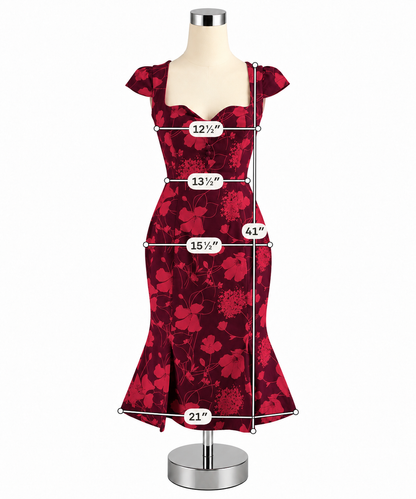 Anthropologie Burgundy Floral Sweetheart Button-Front Midi Dress Size XS