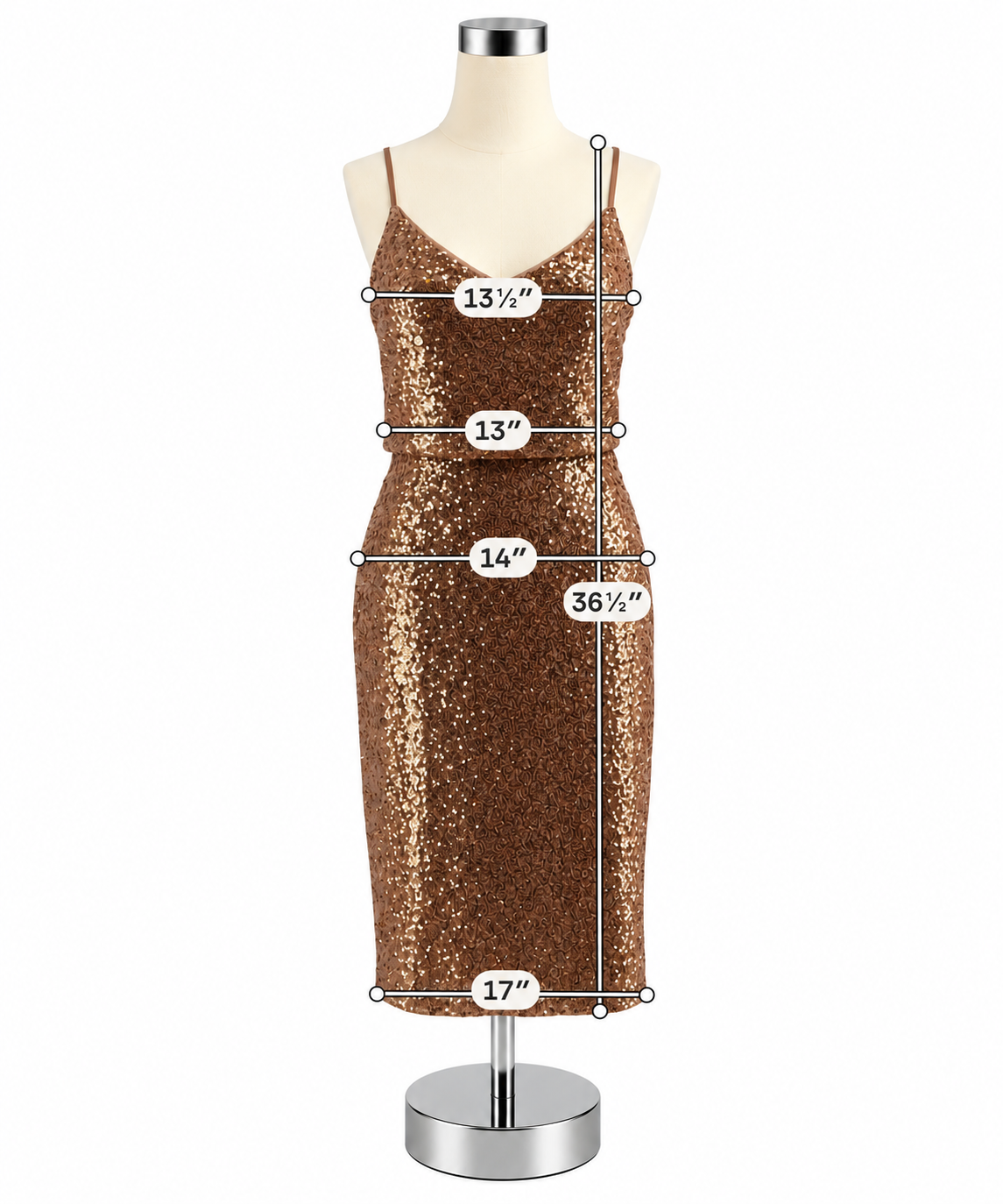 Jenny Yoo Collection Cleo Rose Gold Sequin V-Neck Gown Dress Size 6