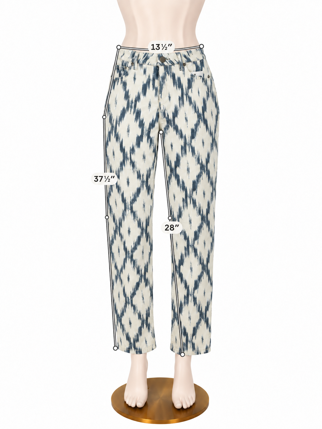 PAIGE Verdugo Ultra Skinny Ankle Jeans Alexandria Ikat Print Size 28 / 6 - ONLINE ONLY