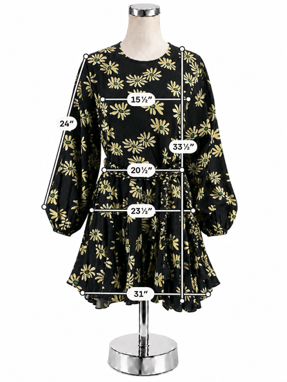Rhode Fiona Floral Mini Dress Black Daisy Field XS