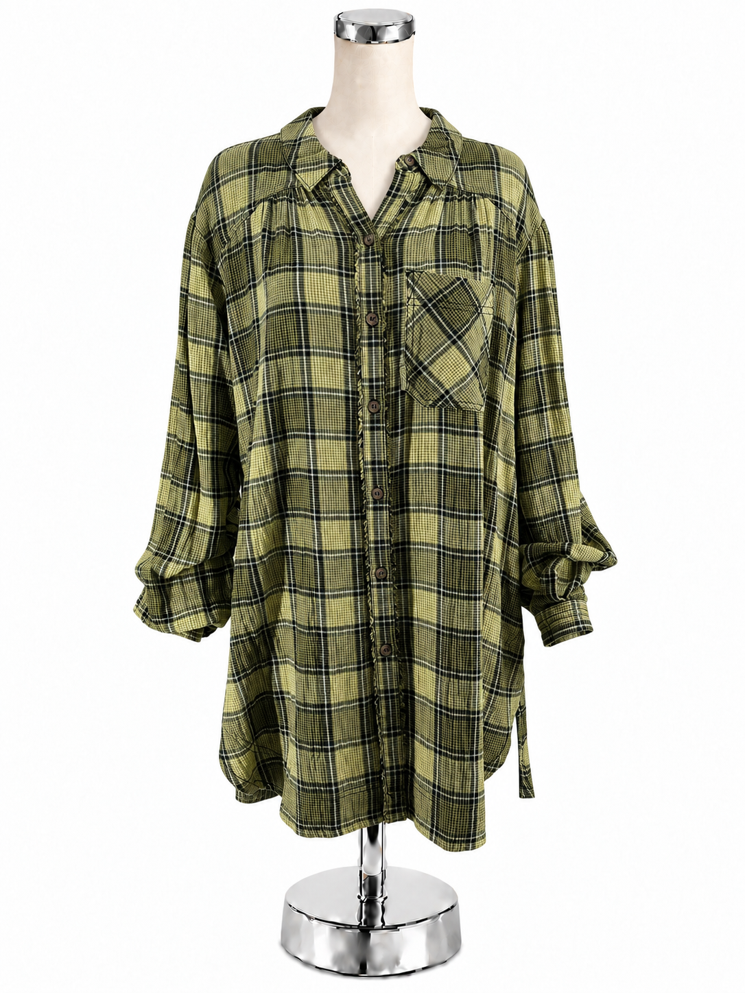 We The Free by Free People Brendan Plaid Button Down Maxi Dress Size Small