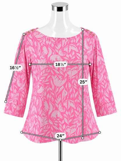 Lilly Pulitzer Chillylilly Marlina Tunic Top Pink White XL