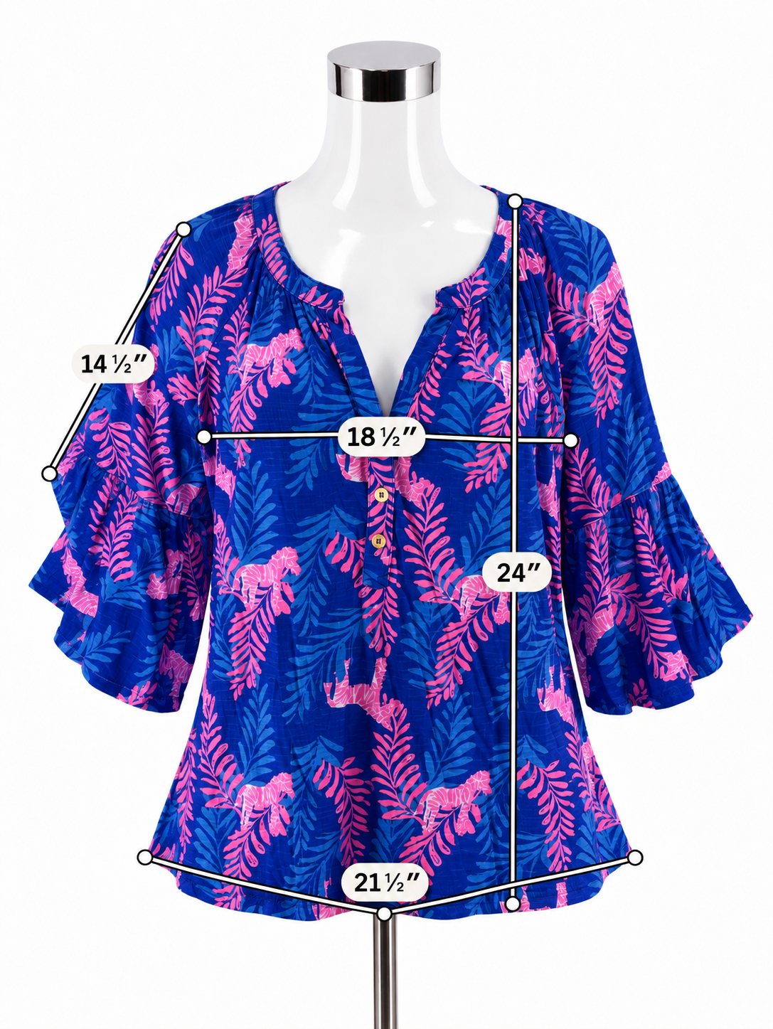 Lilly Pulitzer Matilda Tunic Top On Parade Print Blue Pink Zebra Size Large