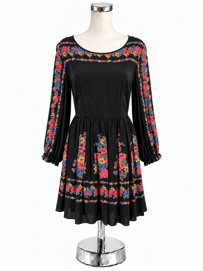 Free People Shake It Floral Tiered Mini Dress Tunic Size 8