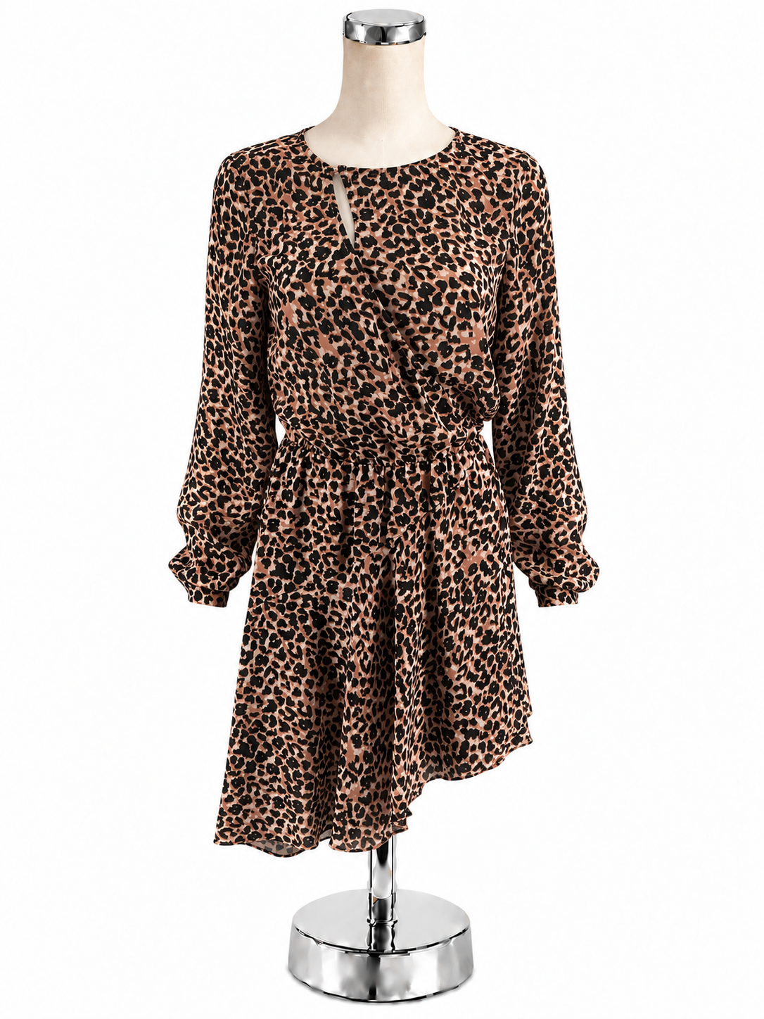 Parker Parker Kensal Leopard Print Blouson Mini Dress XS