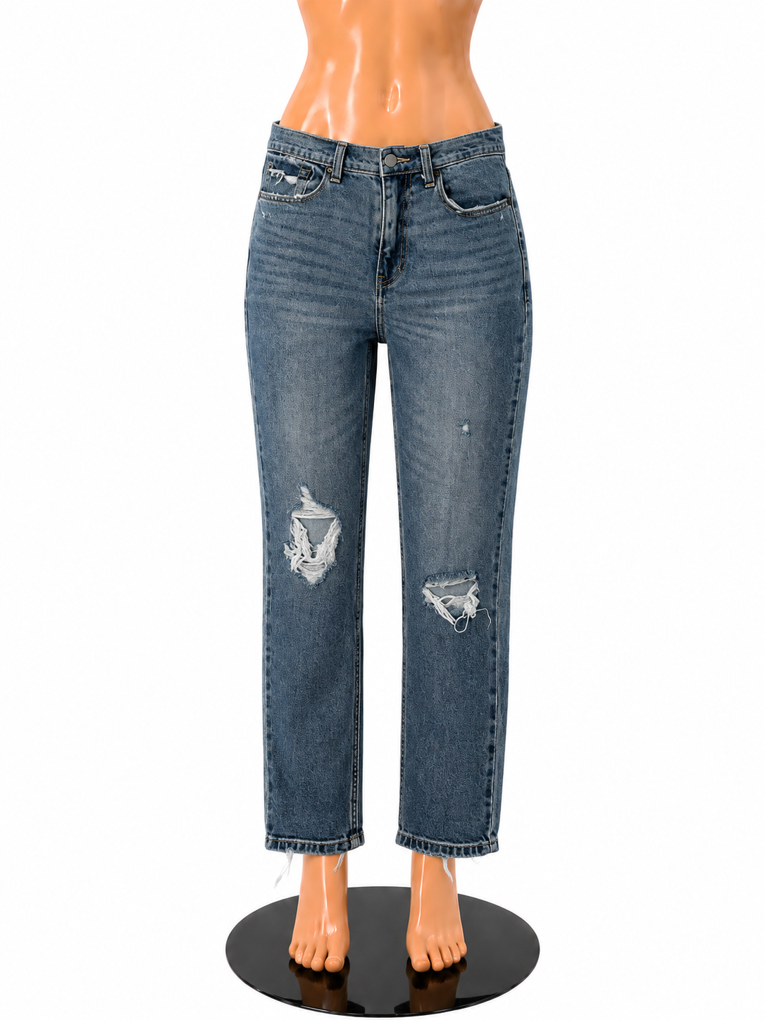 Abercrombie &amp; Fitch amp; Mom Jean High Rise Distressed Raw Hem Jeans Size 26 - ONLINE ONLY