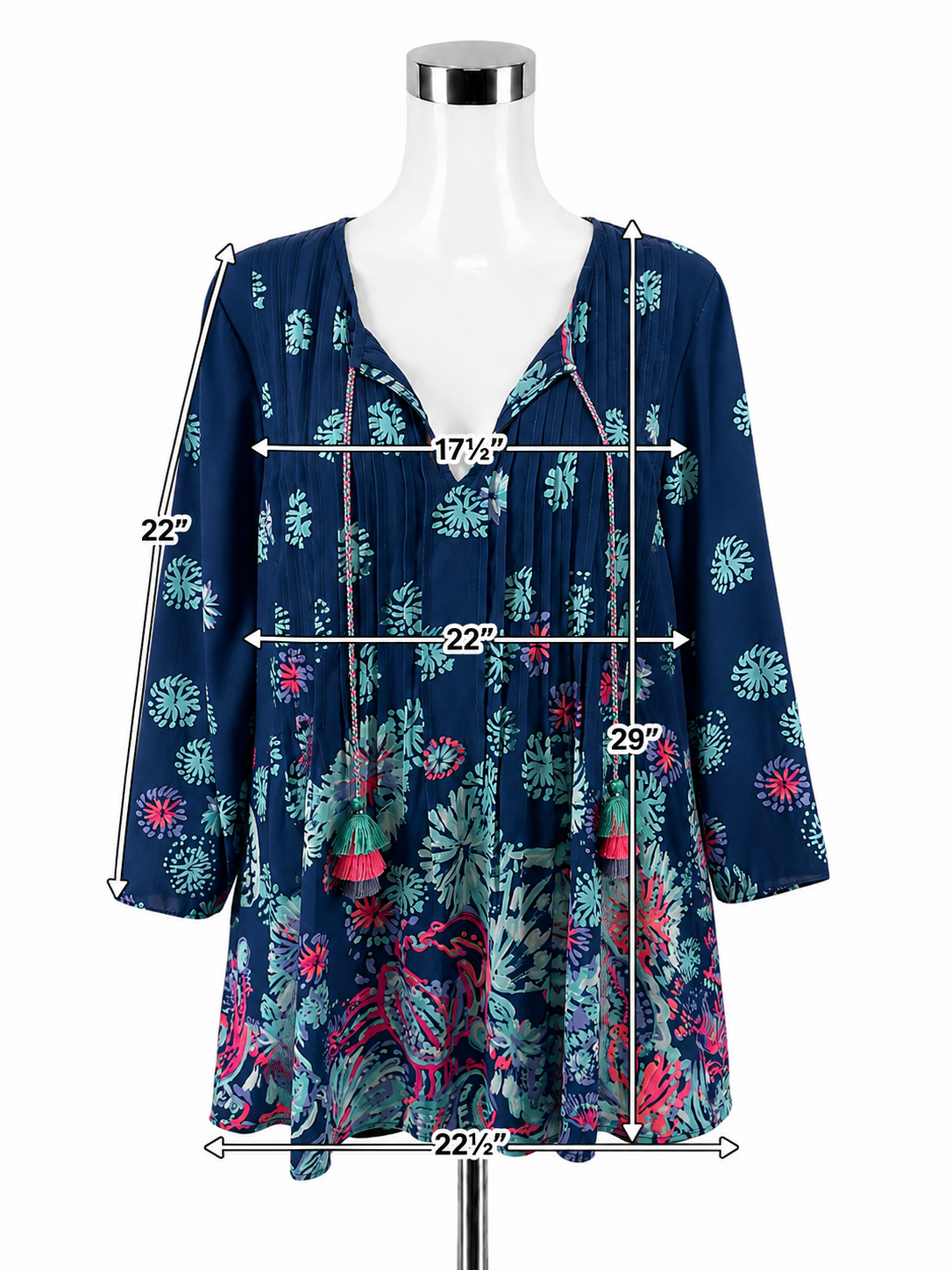 Lilly Pulitzer Elsa Top Catch and Release Print Navy Blue Size L - Downstairs