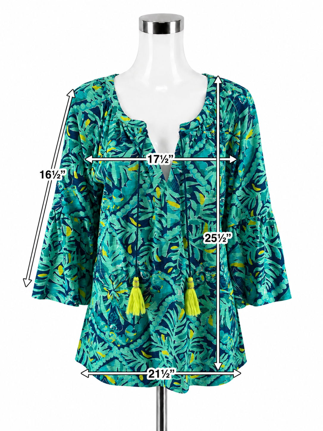 Lilly Pulitzer Luxletic Tait Tunic Top High Tide Navy Lucky Bamboo Size Large
