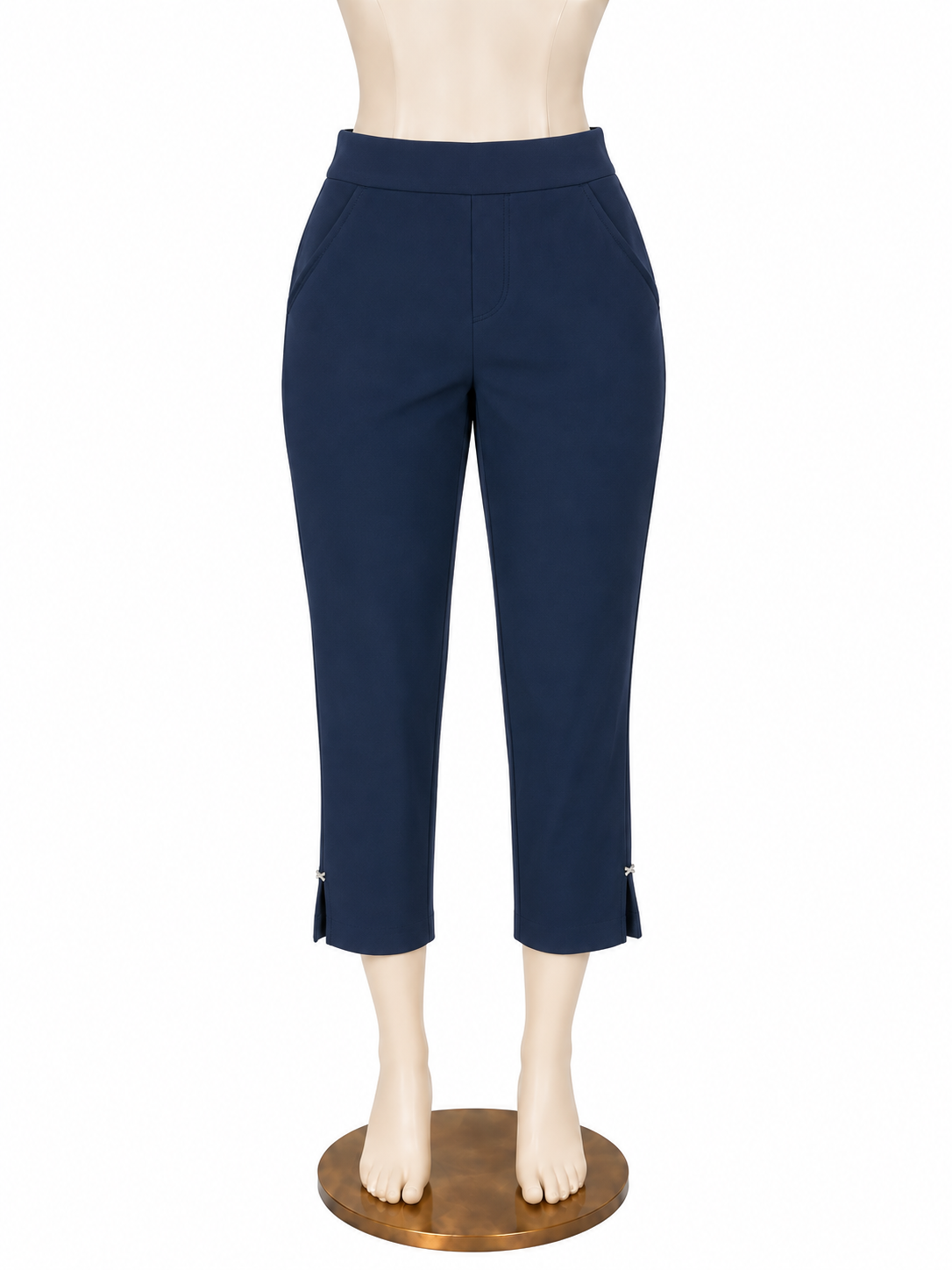 GK® Navy Blue Capri Leggings with Zipper Hem | Size M- ONLINE ONLY