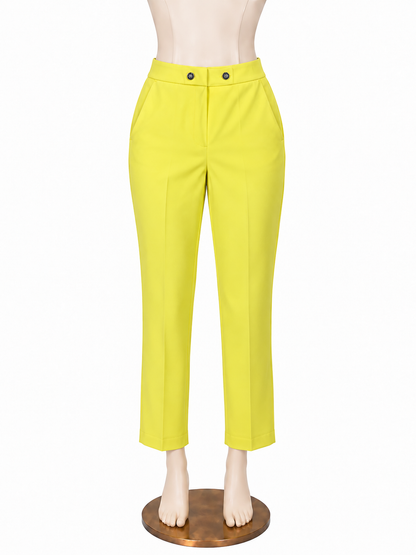 JEL Atelier Yellow Tech Stretch Cropped Capri Pants Size L - ONLINE ONLY