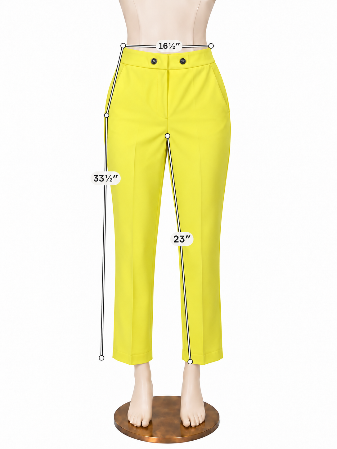 JEL Atelier Yellow Tech Stretch Cropped Capri Pants Size L - ONLINE ONLY