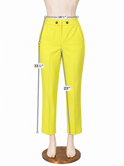 JEL Atelier Yellow Tech Stretch Cropped Capri Pants Size L - ONLINE ONLY