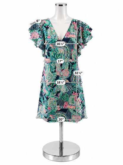 Lilly Pulitzer Kippa Ruffle Sleeve Shift Dress Bennet Blue Seen &amp;amp; Herd Size 8 - ONLINE ONLY