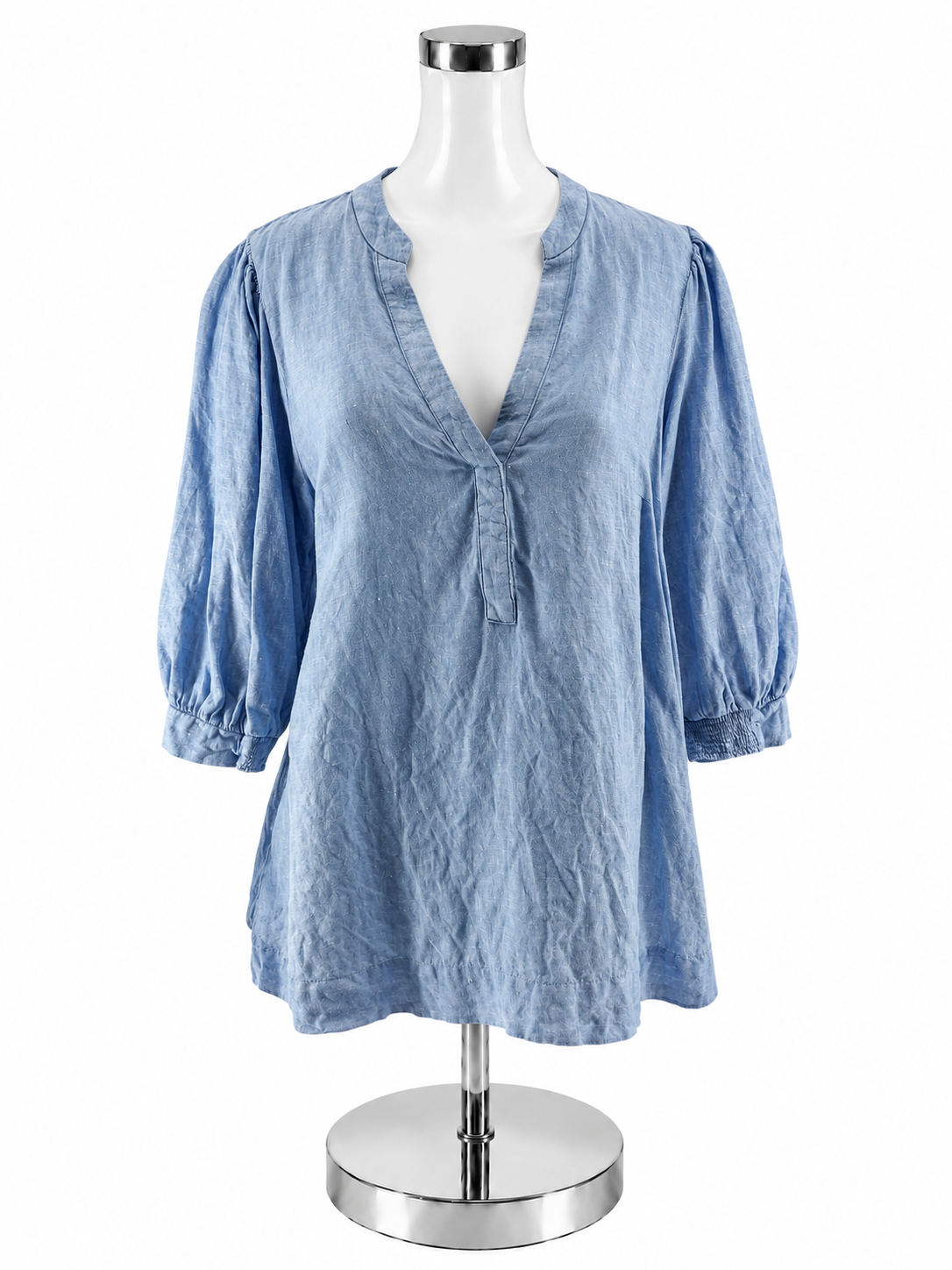 Lilly Pulitzer Tisbury Linen Popover Top Blue Grotto Size 14