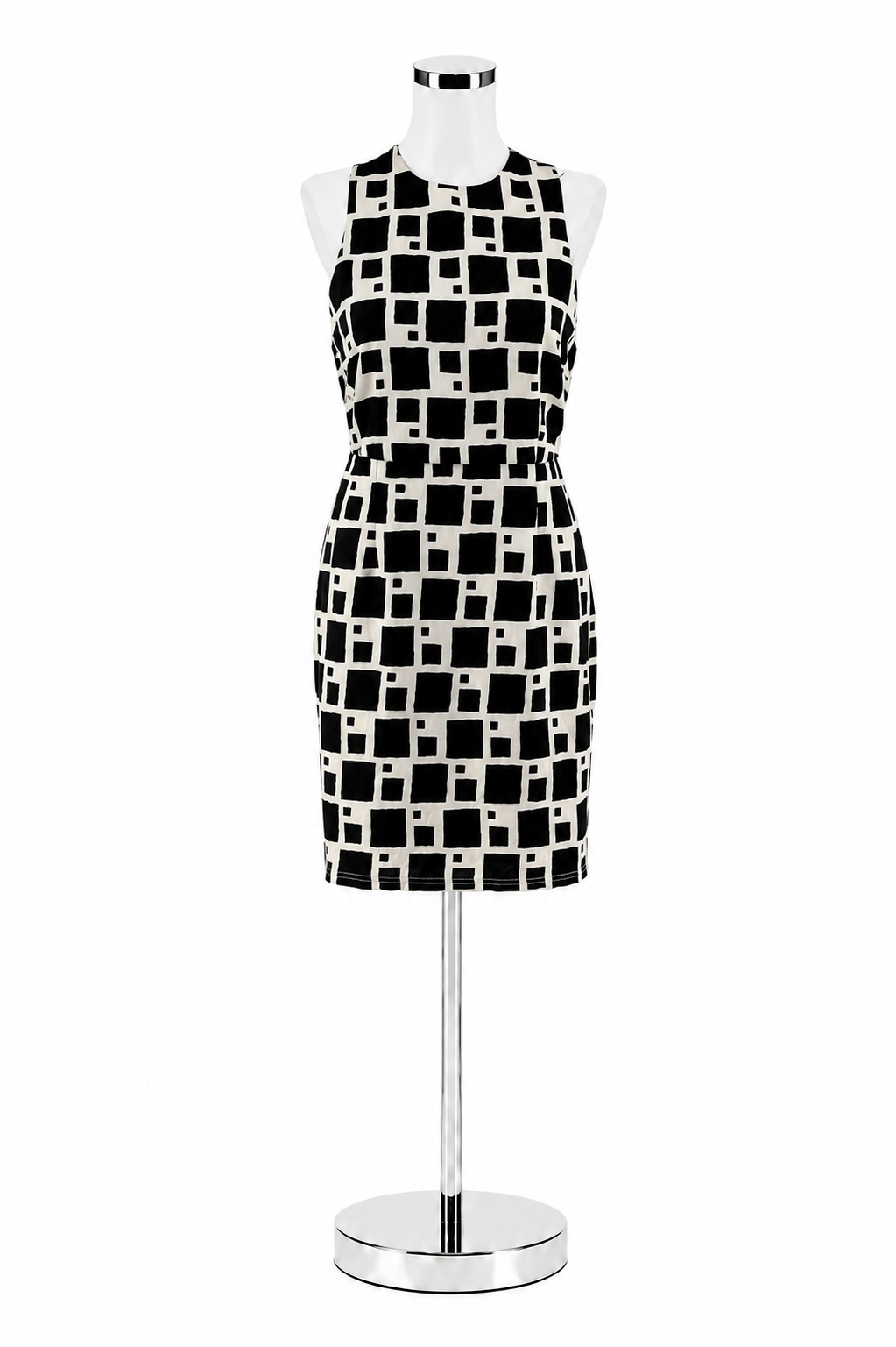 Nico LA Geometric Grid Print Sleeveless Dress Gold Zipper | Size Large | NWT - ONLINE ONLY