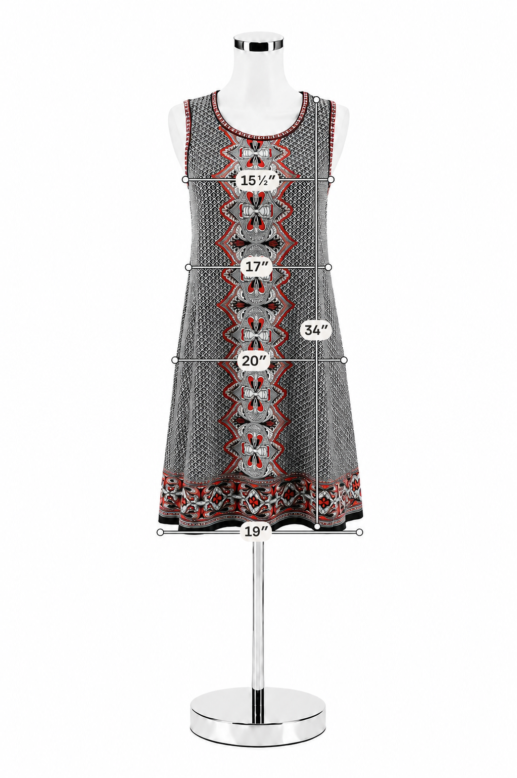 Max Studio Geometric Medallion Print Sleeveless Shift Dress Size M NWT - ONLINE ONLY