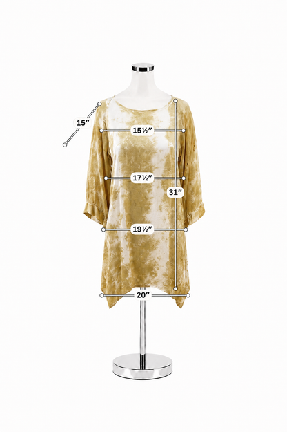 STARK X Crushed Velvet Tie-Dye Tunic Dress | Size XS