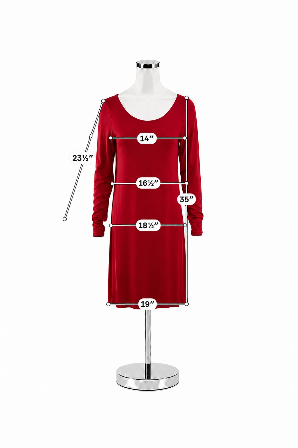 Eileen Fisher V-Back Jersey A-Line Dress Cranberry Red Size Small