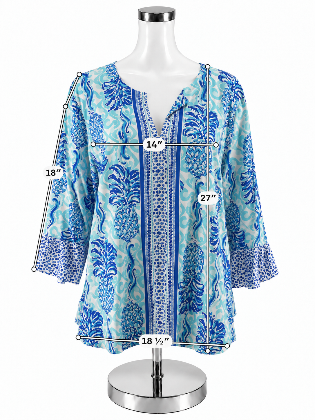 Lilly Pulitzer Matilda Tunic Top Tons of Fun Pineapple Print Size Large