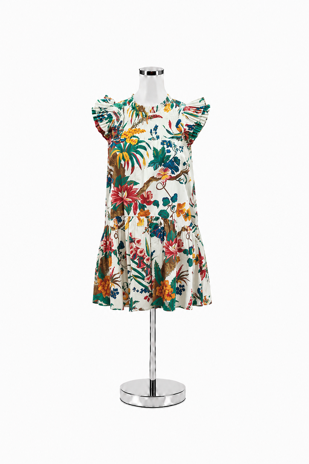 Love The Label Floral Smocked Ruffle Neck Mini Dress Size XS
