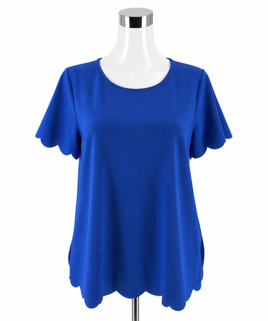 Jodifl Royal Blue Scalloped Flutter Sleeve Blouse | Size Medium - ONLINE ONLY