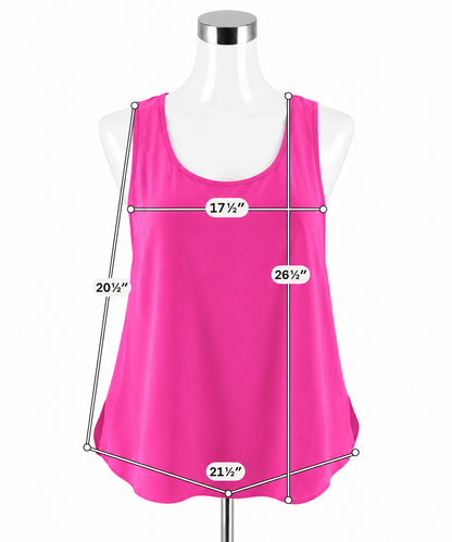 Lilly Pulitzer Downstairs Tank 100% Silk Hot Pink Top Size Large